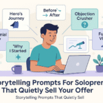 7 Storytelling Prompts For Solopreneurs That Quietly Sell Your Offer